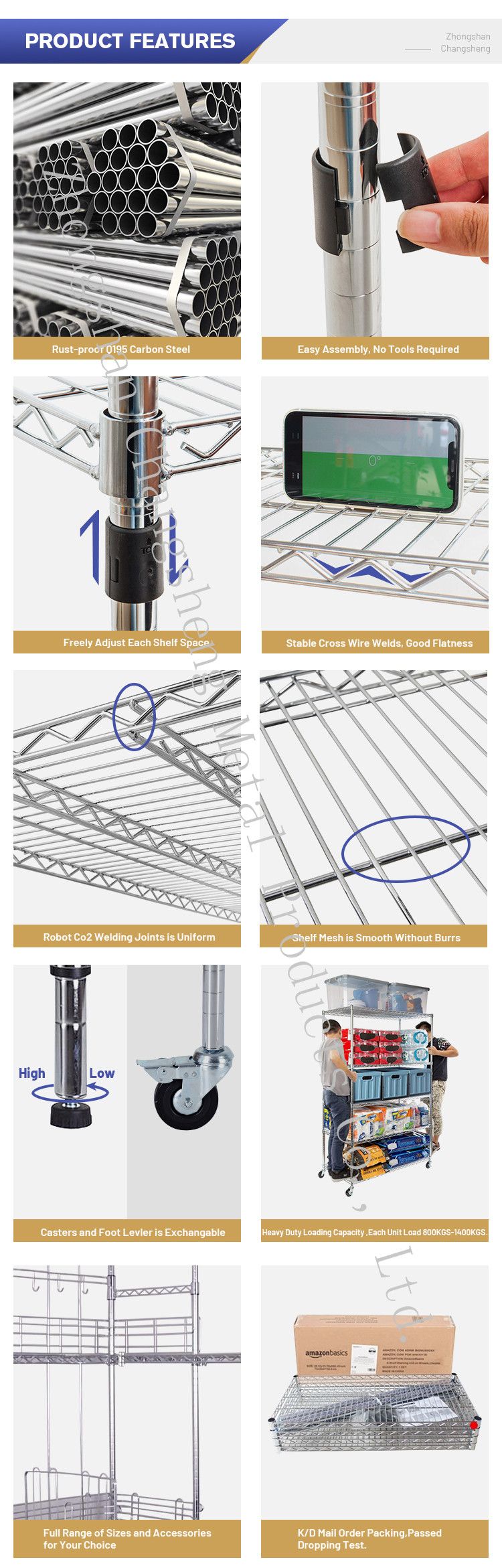 Large-Scale Commercial Cleaning Room Storage Chrome Metal Shelving solution