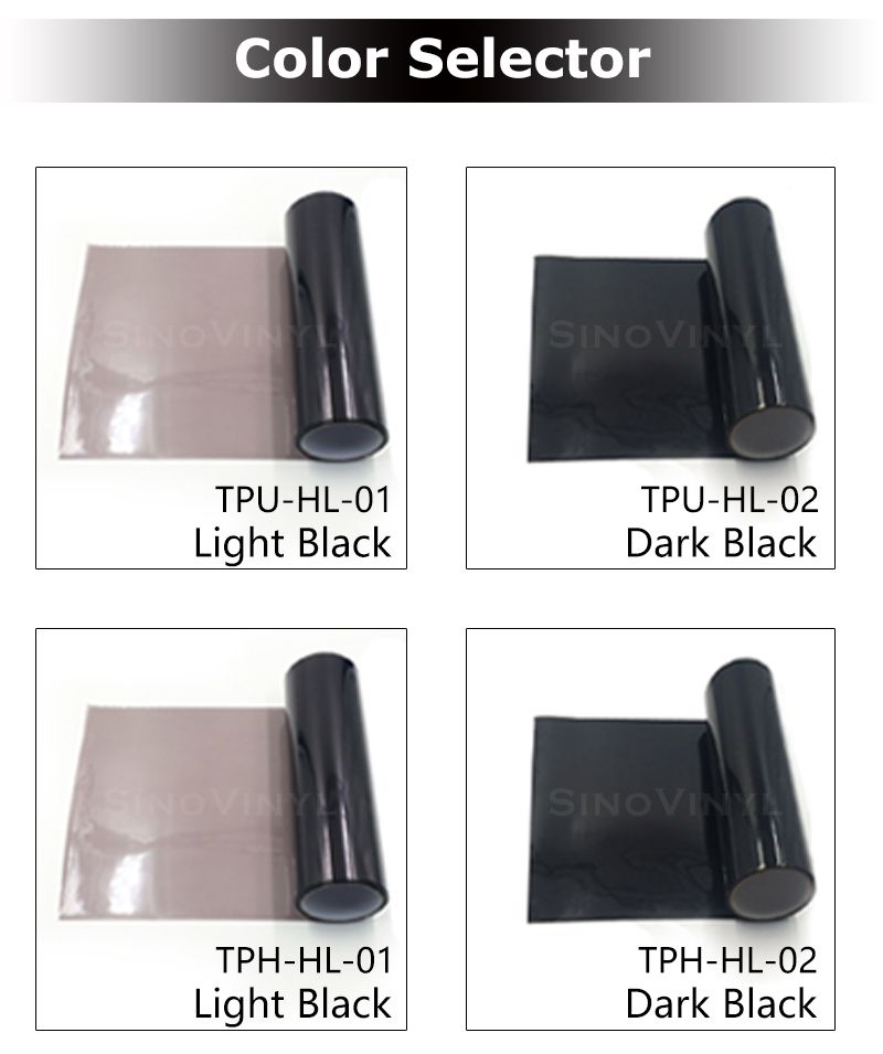SINOVINYL TPU TPH Car Color Change Wrap Vinyl Led Headlights Car Headlight Tint Film Car Wrapping Vinyl Stickers Film