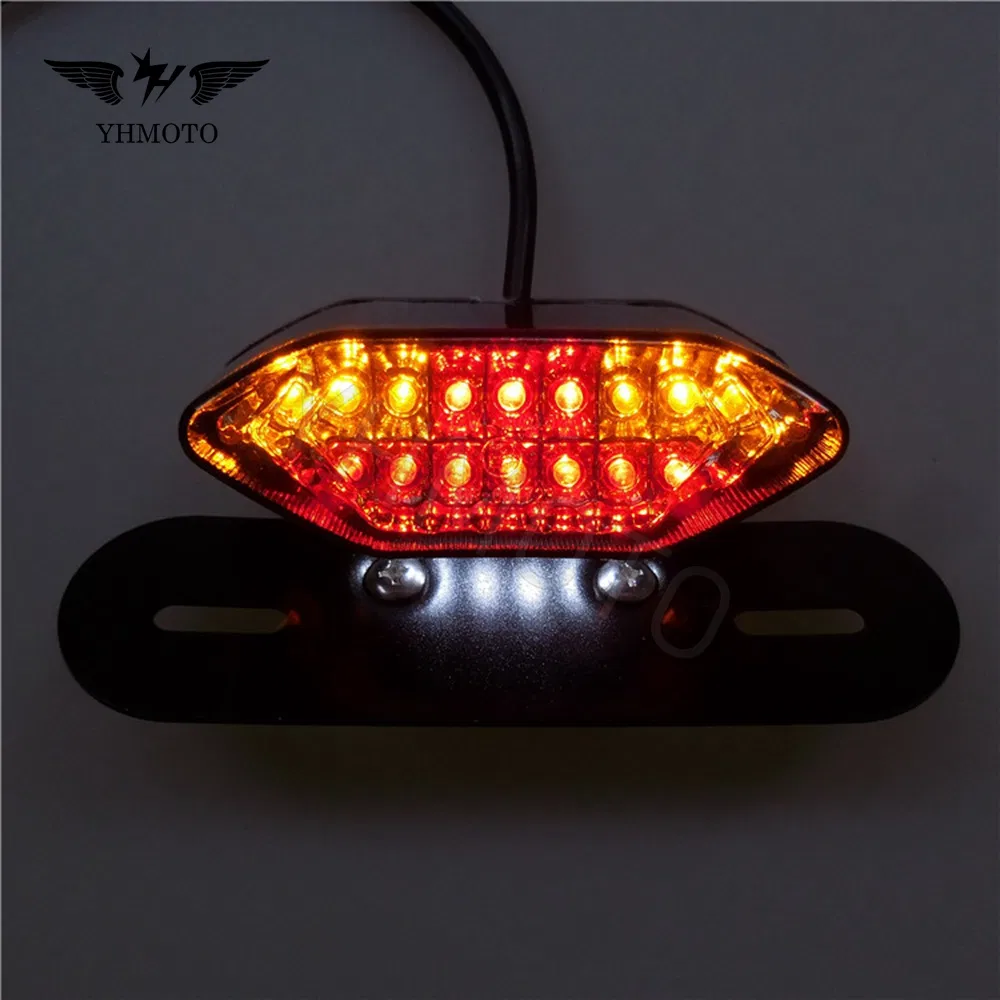 for Honda Harley Davidson Cafe Racer Scrambler Style Universal Motorcycle 12V LED Lighting Tail Lights Retro Vintage Rear Signal Lamp Taillight