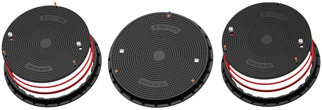 High Quality 900mm SMC Round Manhole Cover Composite Heavy Duty Waterproof Lockable Double Sealed Manhole Covers and Frame FRP Round Fuel Manhole Cover