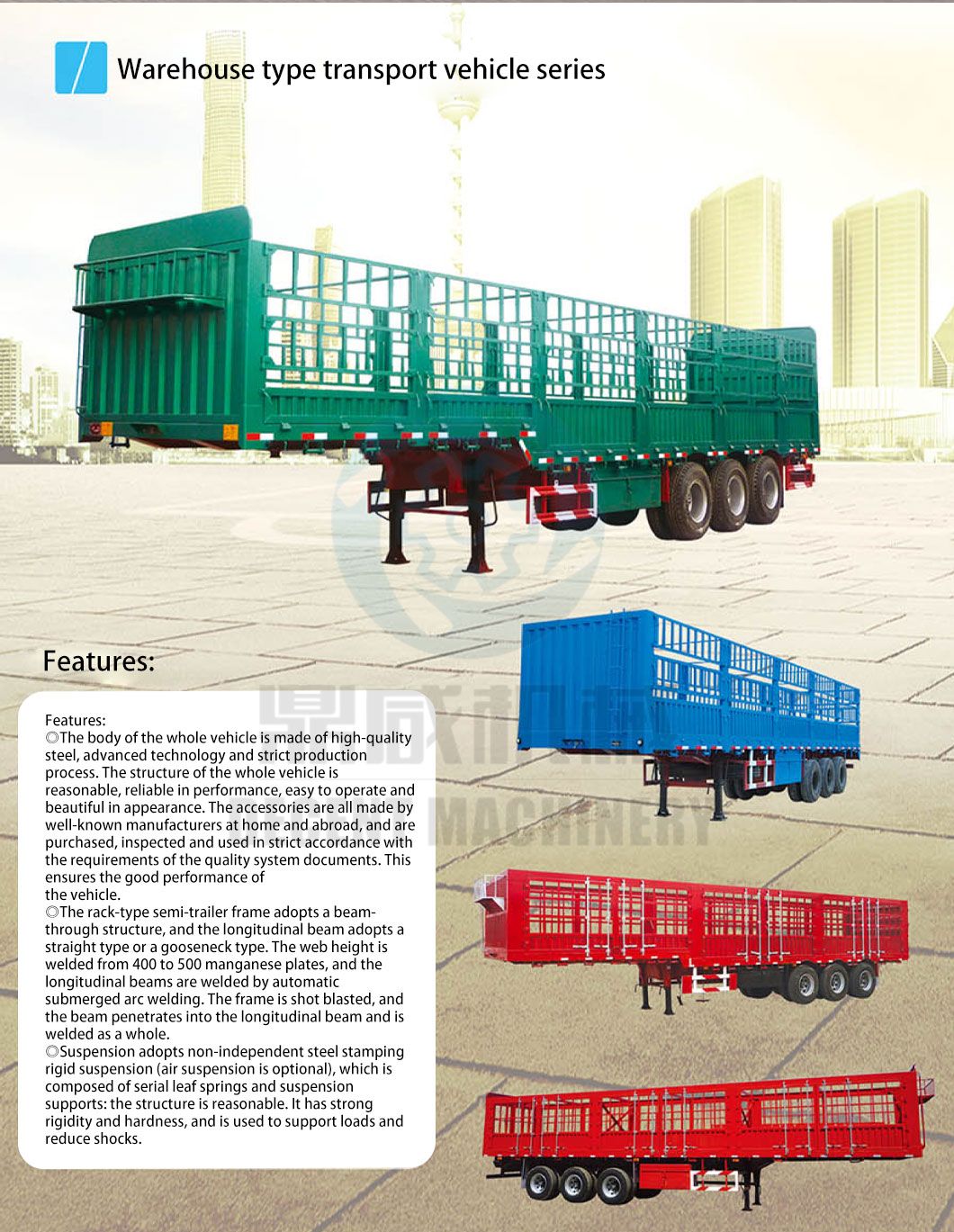 The Powder Material Semi Trailer Is Suitable for Bulk Powder and Granular Material Transportation