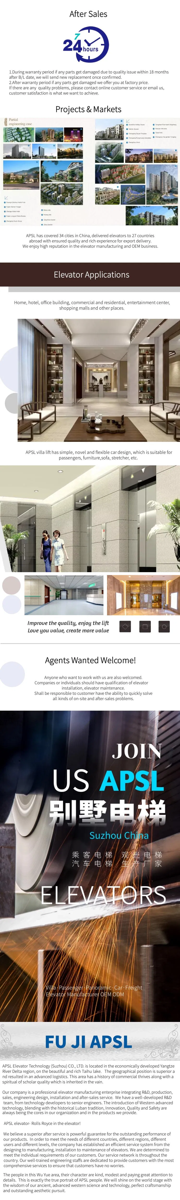 Passenger Home Villa VVVF Observation Panoramic residential House Lift