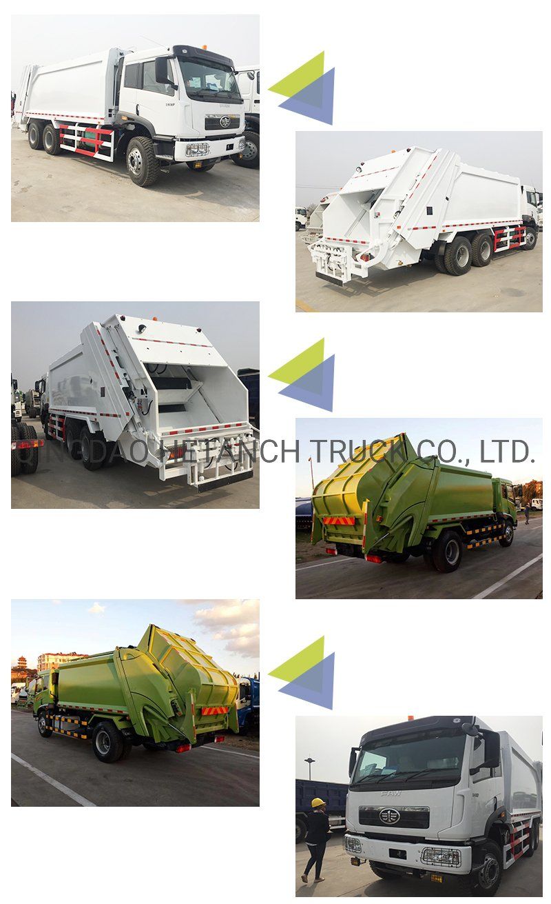 Compressed refuse truck reliable FAW 18 cubic meter garbage truck