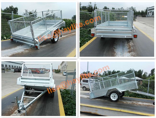 Galvanized Tilt 7X4 7X5 8X4 8X5 9X5 Box Trailer with Cage