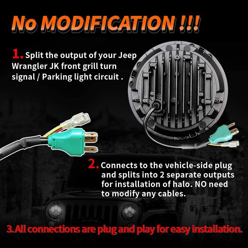 Wholesale Auto 7&quot; DRL Hi/Lo Beam LED Jeep Headlight