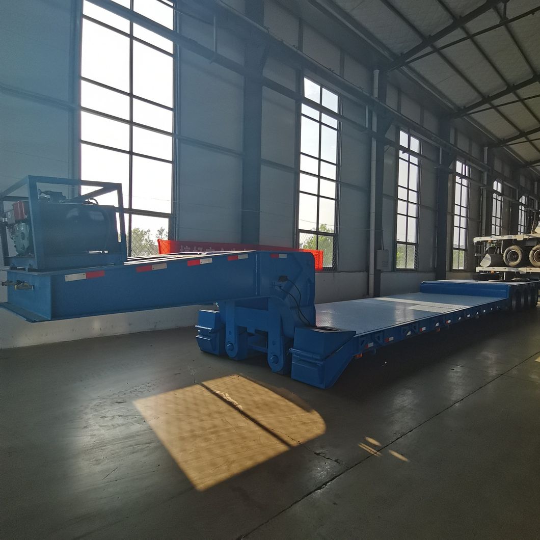 4 Axle Low Bed Semi Trailer with Hydraulic Gooseneck Can Be Removbale/Detachable