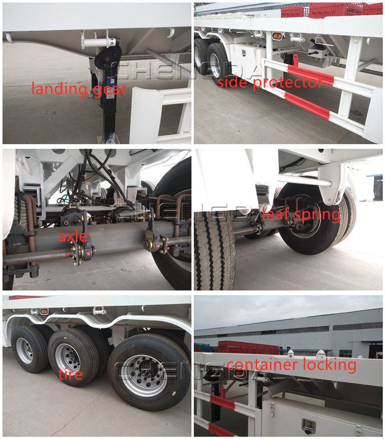 40 FT 20FT 3 Axle Flatbed Container Semi Trailer