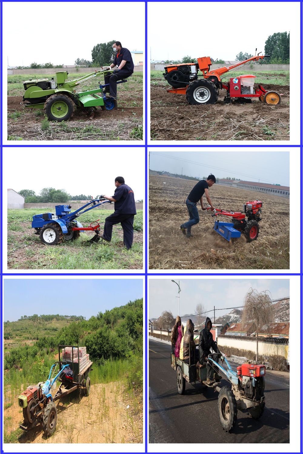 Agricultural Machinery Equipment Diesel Cultivator Motocultor Two Wheel Gasoline Power Mini Tiller 18 HP Walking Tractor for Farm