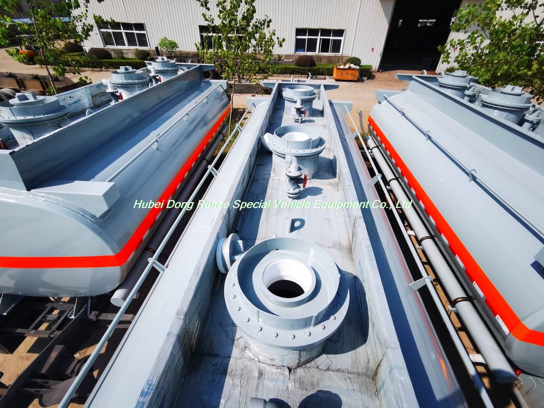 Customize Steel Lined LDPE 18mm mobile Hydrochloric Acid Tank Body 16500L for Chemical Truck to Vietnam