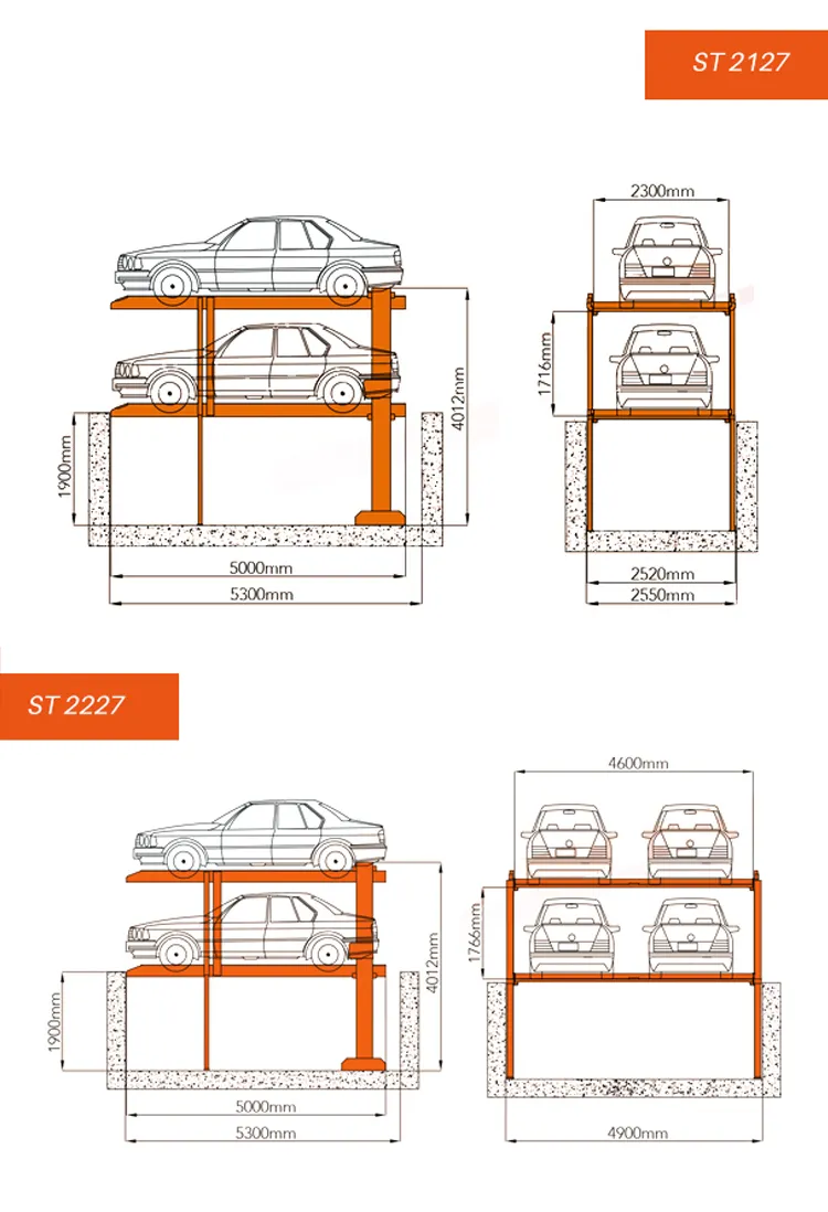 Germany Similar Designed Most Space Saving Underground Parking Lift
