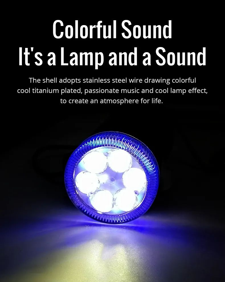 Top Quality Motorcycle Electric Bike MP3 Audio Colorful LED Lamp Electric Sound Motorcycle MP3 Player with Speaker LED Lighting