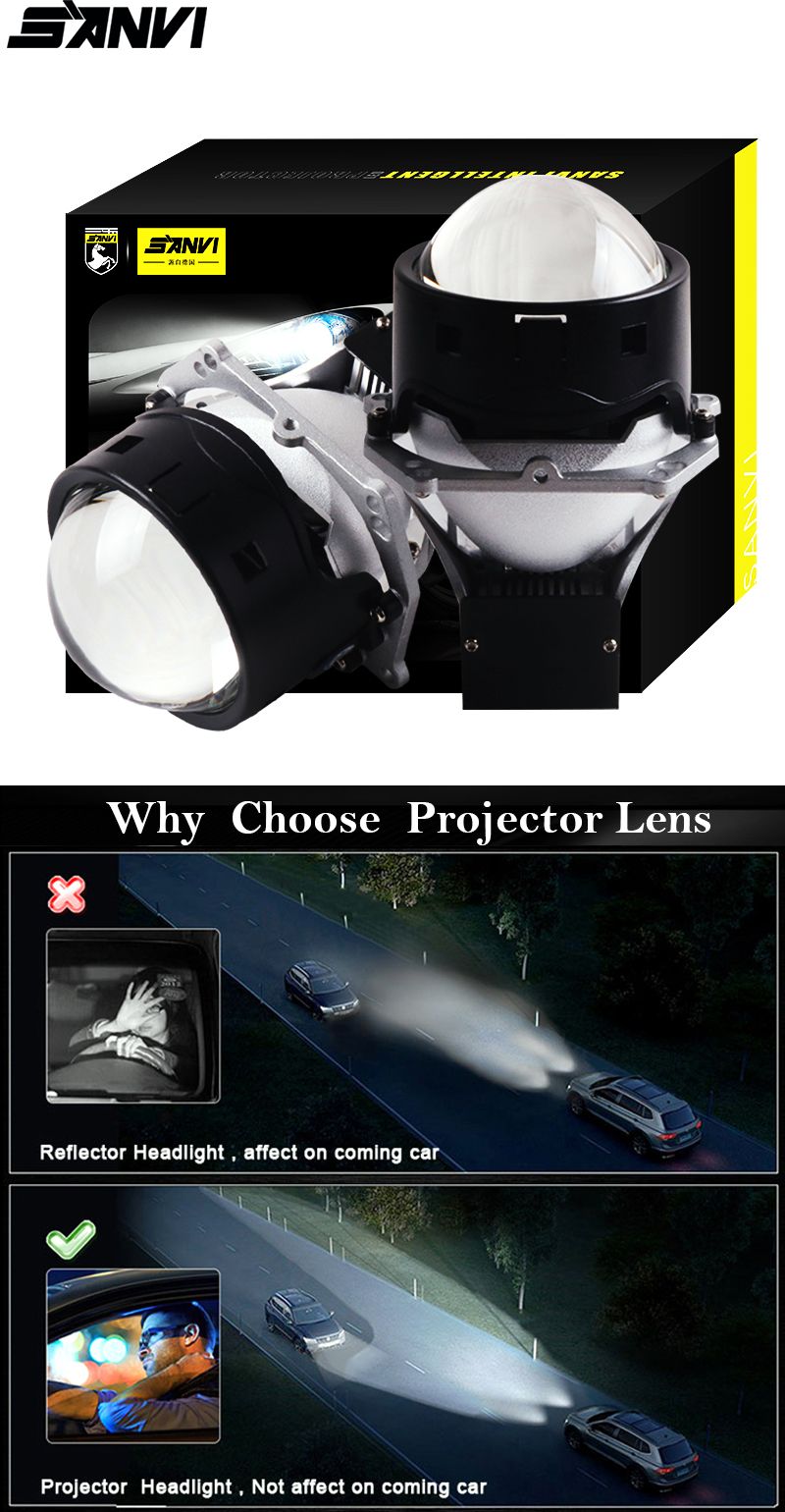Motorcycle Lamps Hot Sale Automotive LED Headlights 3 Inch L50 Bi-LED Projector Lens Headlight High Power Quality 70W 6000K HD Blue Lens Auto Headlamps