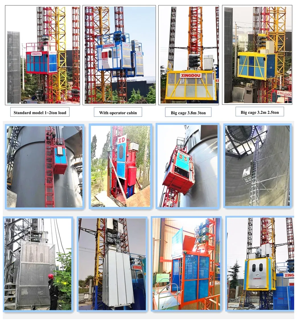 Medium Speed 63m/Min Rack Pinion Lift Materials Personnel Construction Building Lift Sc100/100