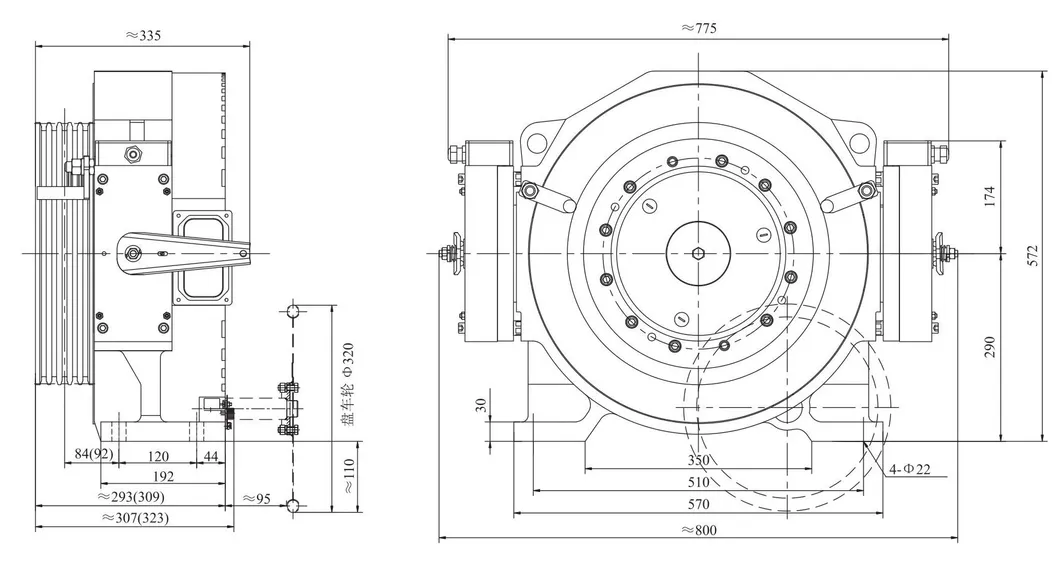 Gearless Elevator Traction Motor for Lift Parts