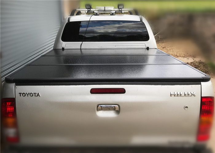 Auto Accessory Aluminum Hard Folding Tonneau Cover for Hilux Vigo Champ 2009 2012 Trunk Bed Cover
