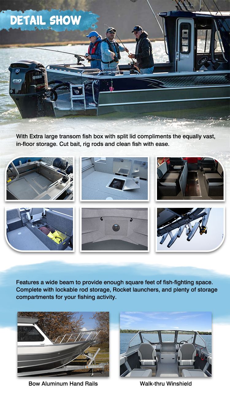 Kinocean High Speed Welding Aluminum Deep-V Cubby Cabin Fishing Boat