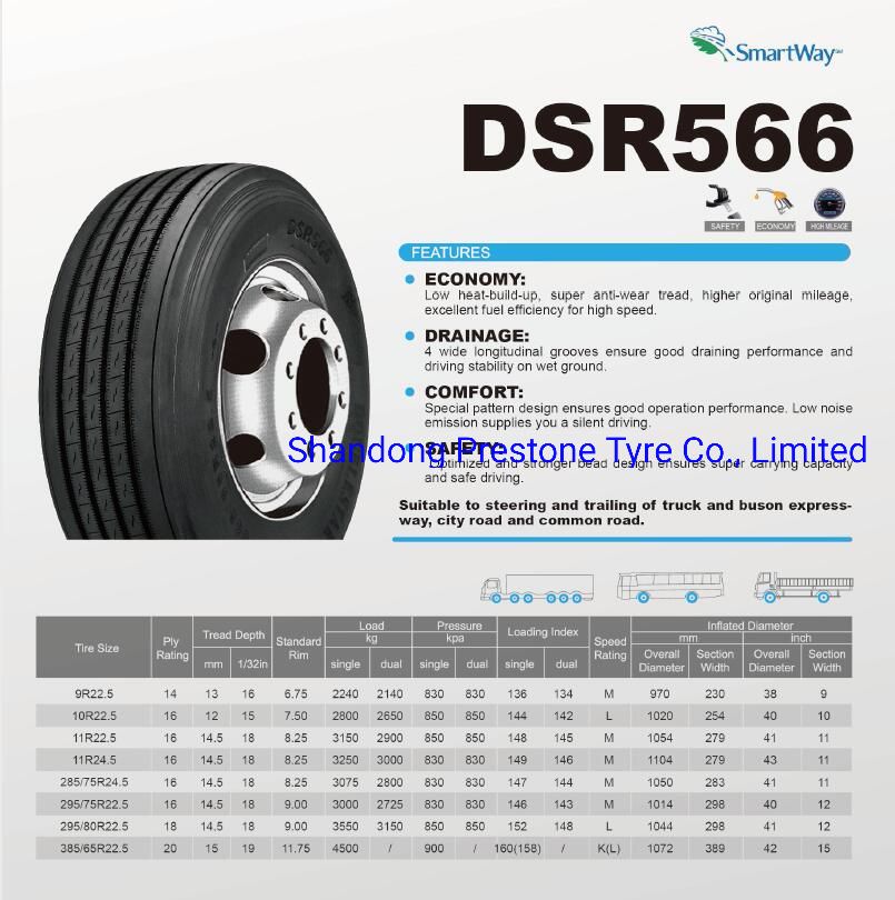 Truck Tyres Double Star Dsr 566 385/65 R22.5 160K 20pr