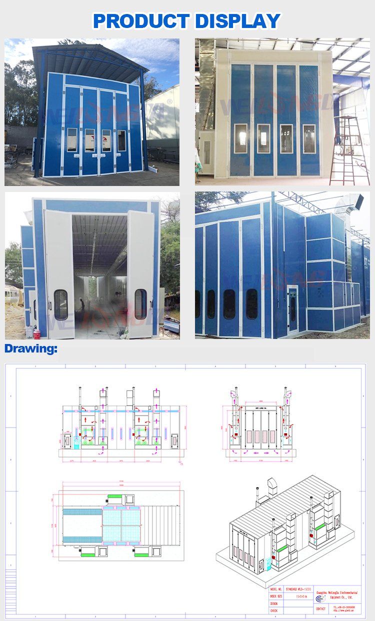 Wld15000 CE Big Furniture Paint Spray Chamber for Sale/Bus & Truck Spray Painting Chamber with CE/Industrial Painting and Baking Chamber for Trailer