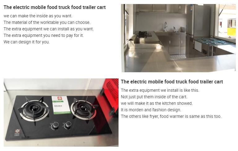 New Design Customized Available Pizza Mobile Fast Food Truck Electric Hotdog Europe Standard Food Cart