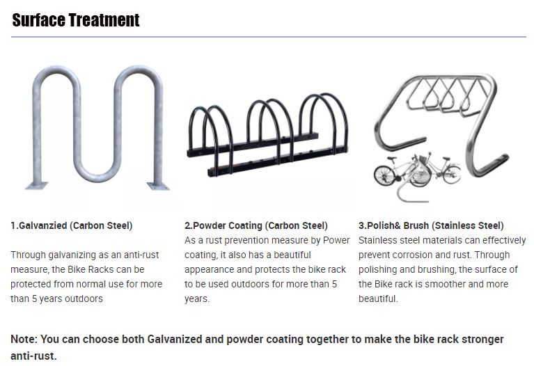 Two-Sided 3 Spaces Horizontal Combination Stainless Steel Bike Rack Pick up
