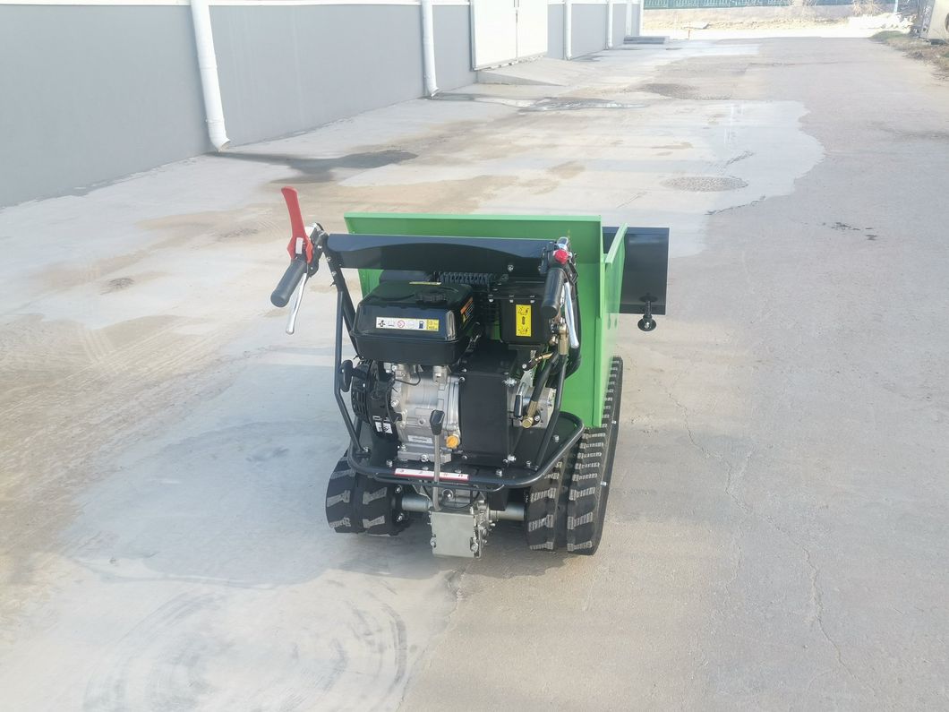 Hydraulic Crawler Tracked Gasoline Engine Mini Dumper with Snow Blade
