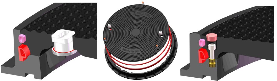 High Quality Waterproof SMC Composite Manhole Cover and Frame Watertight Resin Round Manhole Cover FRP Gpr Fiberglass Lock Inspection Manhole Well Cover