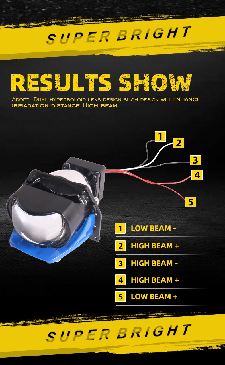 Sanvi Auto Lights Factory New Arrival K6 Bi LED Projector Lens Headlights for Car and Motorcycle 65W 6000K Aftermarket Automotive LED Headlamp Conversion Kits