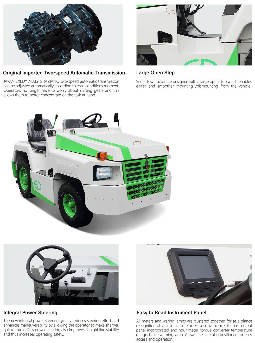 30kn Drawbar Pull Diesel Engine Powered Aircraft Baggage Towing Tractor