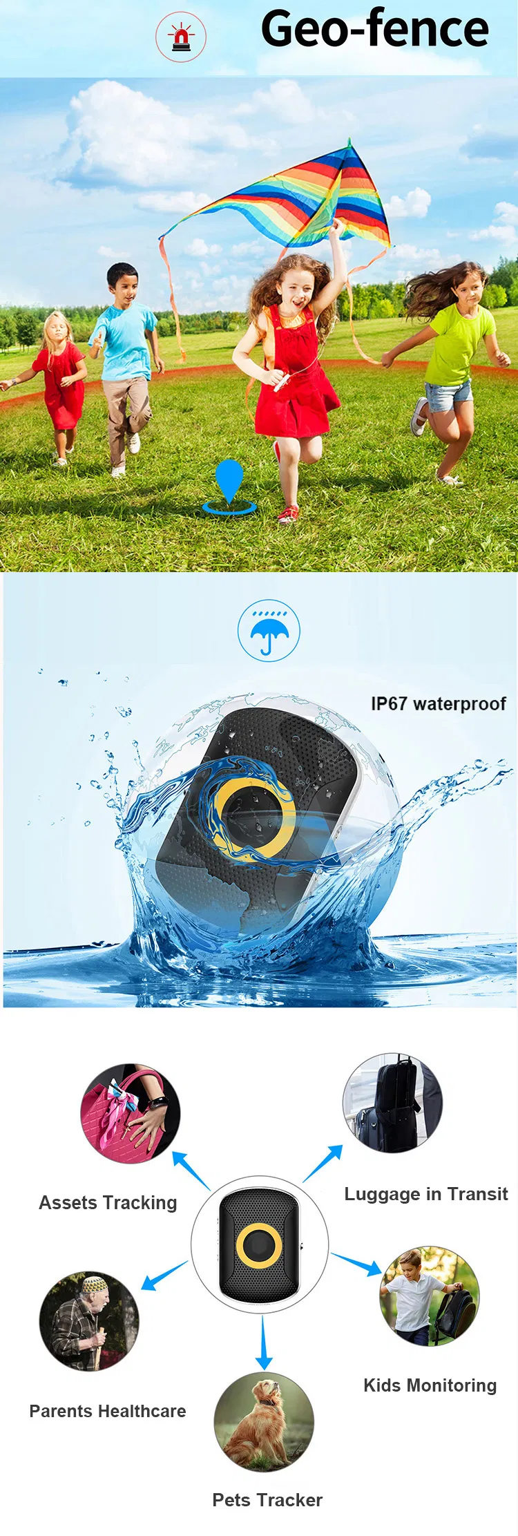 China Manufacture IP67 Water Resistance LTE Lbs WiFi Mini Pets GPS Tracker with Remote Monitoring Y41