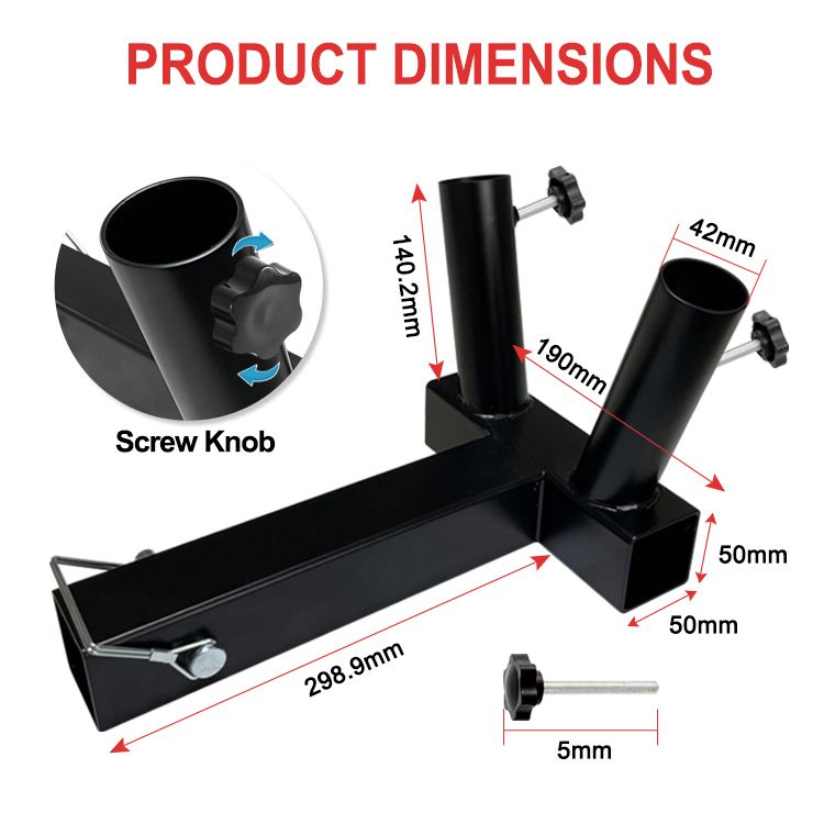 Jh-Mech Fit for Jeep Adjustable Universal Hitch Mount 4 Flag Pole Holder