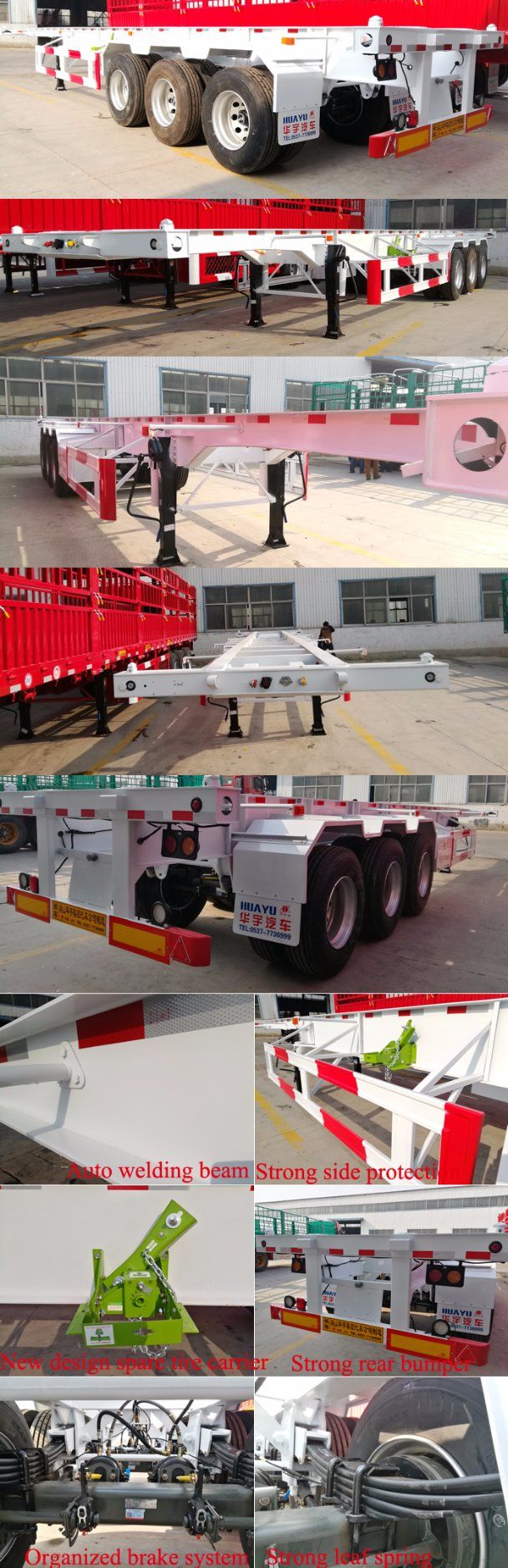 20/40FT Trailer for Container Transport 20FT Skeleton Semi Trailer