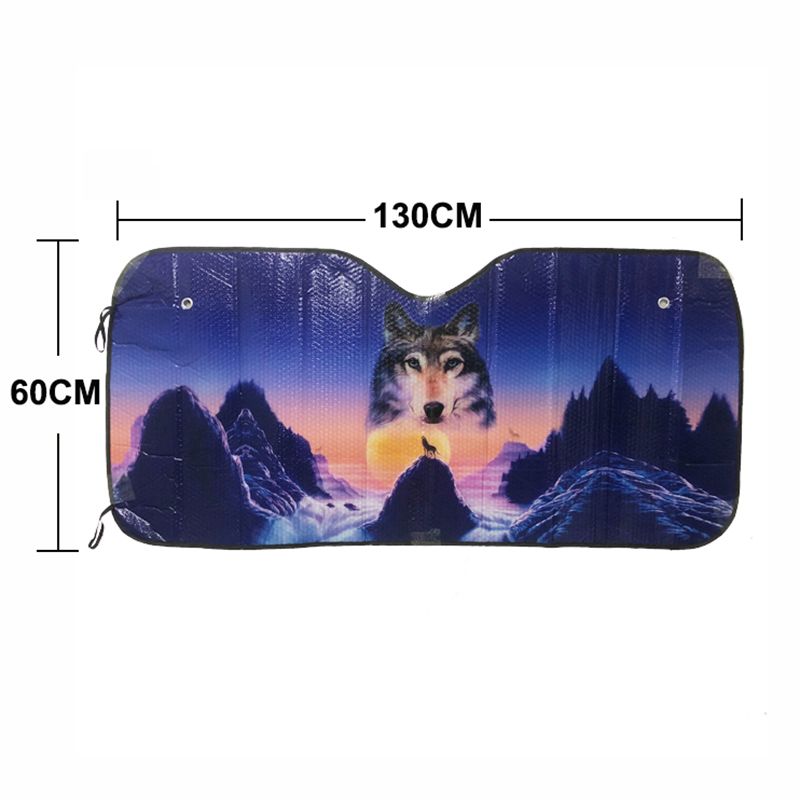 Custom Car Sunshade Polyester Nylon Tyvek Silver PE Foldable Front Window Car Sunshade with Printing for Promotion