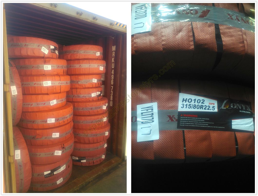 Onyx Ovation Sunfull Hifly Agate 1200r24 315/80r22.5 Ho322 Ho329 Ho302 Big Block Pattern Heavy Steel Truck Tyre