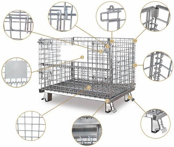 Customized Logistic Collapsible Wire Mesh Roll Cage for Express Delivery