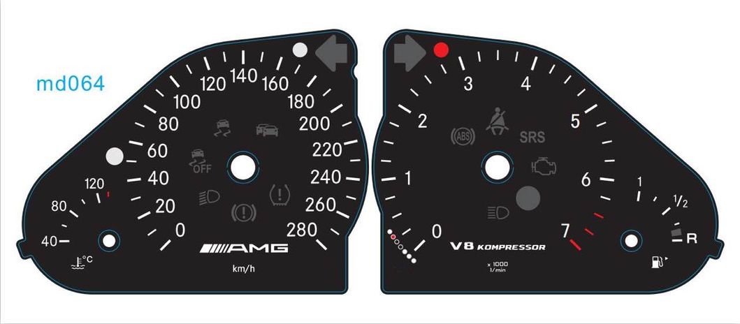Fe-MD064 Meter Dial Auto Dashboard Speedometer Faceplate and Panel