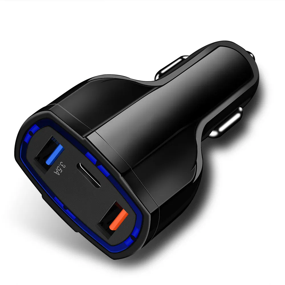 Fast Charging QC3.0 USB Pd Car Charger with LED Indicator