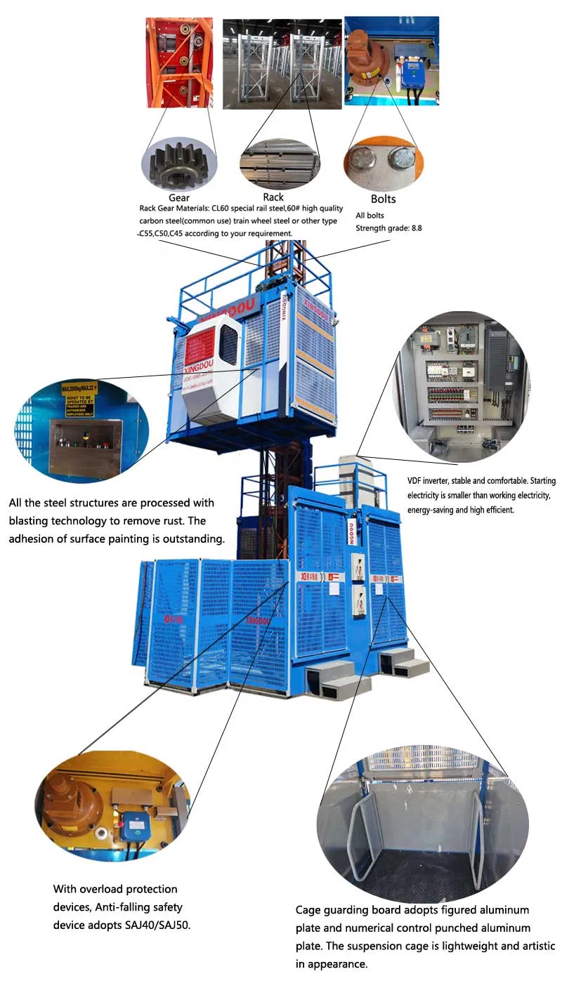 Electric Lifting Hoist for Construction and Tower Hoist for Building Construction
