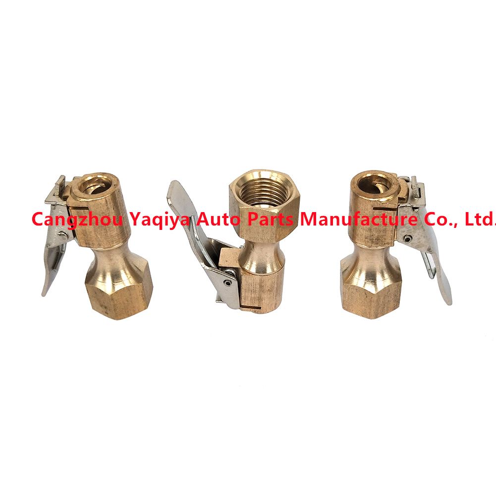 Brass Air Chuck Closed Flow Tire Chuck Lock on Tire Inflator Chuck with Clip