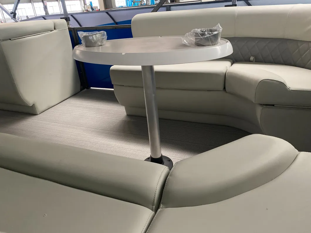 CE Certified Customized Sizes 15FT/17FT/19FT/21FT/23FT/25FT/27FT/30FT Floating Boats Aluminum Pontoon Boat for Sale