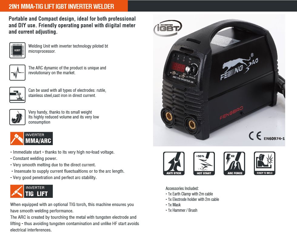 Eco Panther Series High Efficient Mini Inverter MMA Welder MMA IGBT Inverter Arc 200A Welding Machine