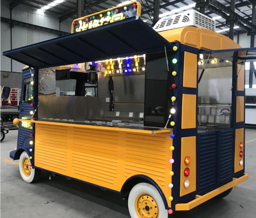 2021 American Popular Street Outdoor Fast Food Carts Crepe Food Truck with Snack Mobile Kitchen Cooking Equipments Price