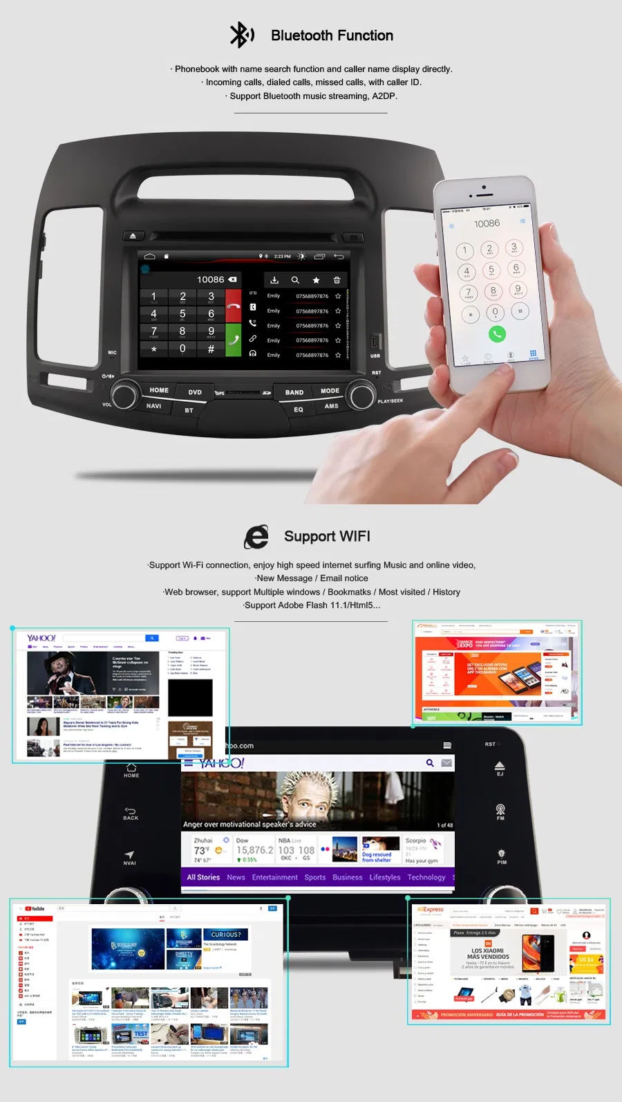 Witson Quad-Core Android 11 Car Radio Auido Player for Toyota Corolla (2000-2006) /Hilux (2001-2011) 2g RAM 16GB ROM Vehicle Multimedia