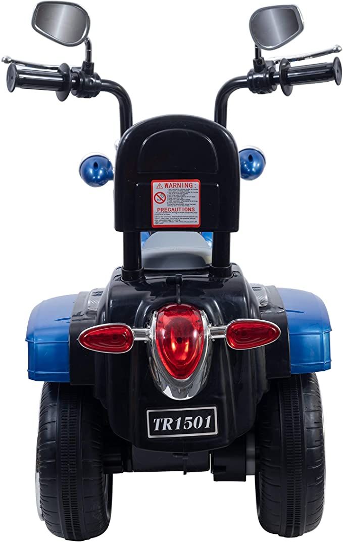 Kids 36V Battery Powered Electric Chopper-Style Motorcycle Ride-on Trike Toy for Ages 3 to 6 Years, Blue