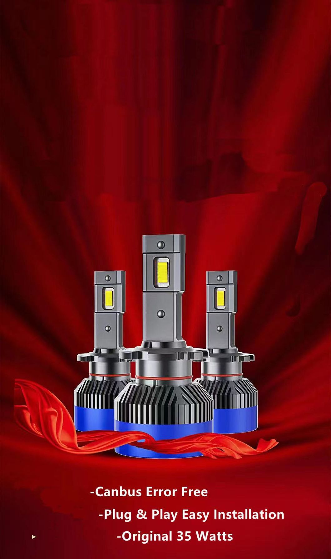 Motorcycle D Series LED Headlights D1s D2s D3s D4s in-Line Non-Destructive Replacement of The Original Car HID Xenon Light