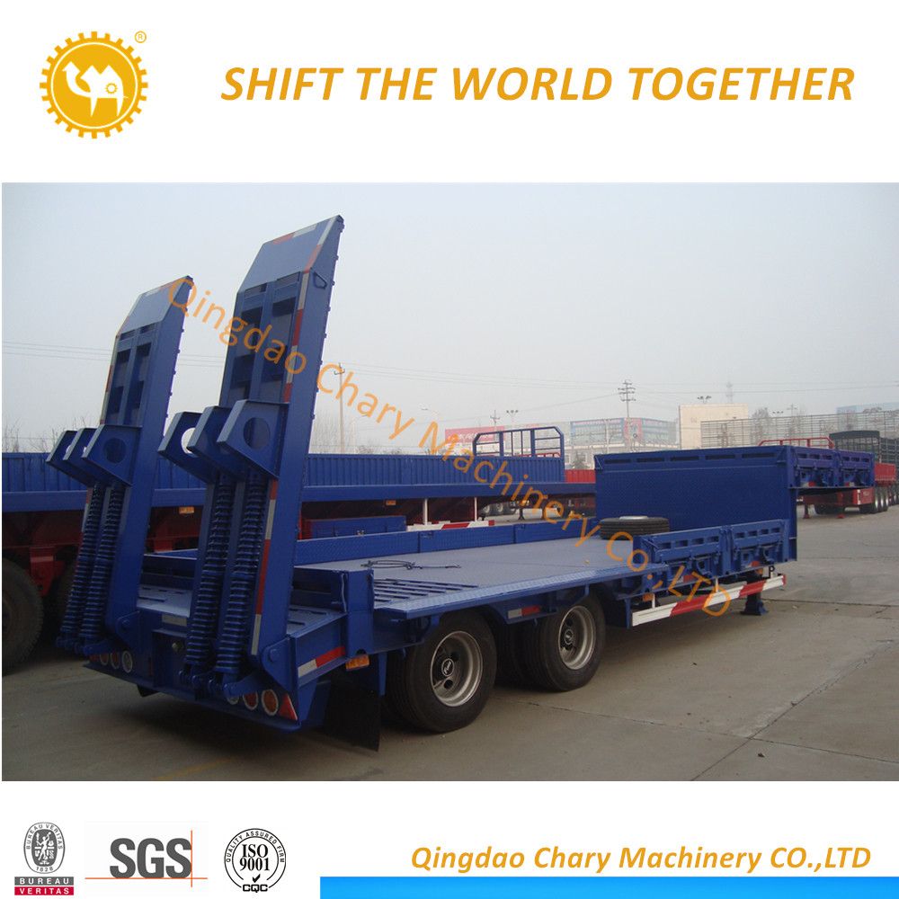 Transportation of Wheel Loaders and Excavators 2 Axles Low Bed Semitrailer