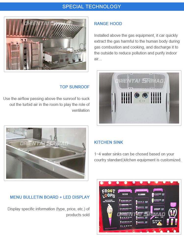Popular Food Trailer Ice Cream Cart with CE