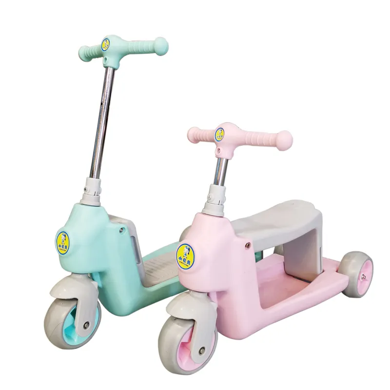 2022 New Design Multi-Function 2 in 1 Children Scooter 3 Wheel Kids Scooter Wide Pedal with Seat Ride Ons Kids Kick Scooter