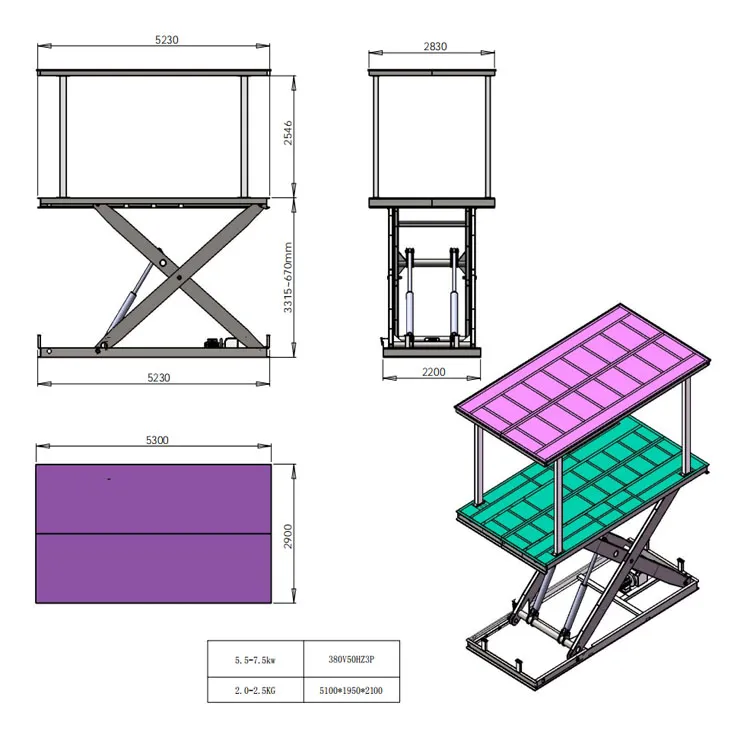 Hydraulic Heavy Duty Car Vehicles Goods Scissor Lifting Platform