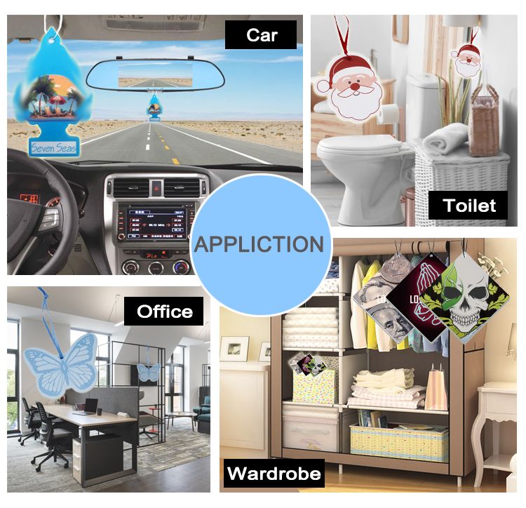 Custom High Quality Different Smells Hanging Custom Car Air Freshener with 25 Years Experience and ISO Cert