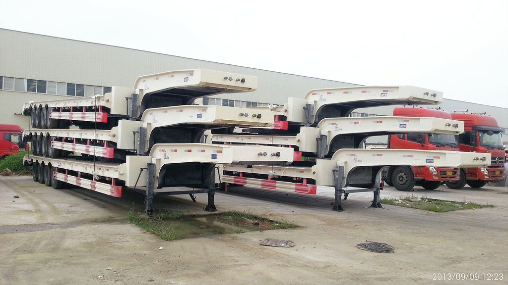 4 Axles Heavy Duty Lowboy (Low Bed) Trailer (Flatbed 11M -16M) 100ton